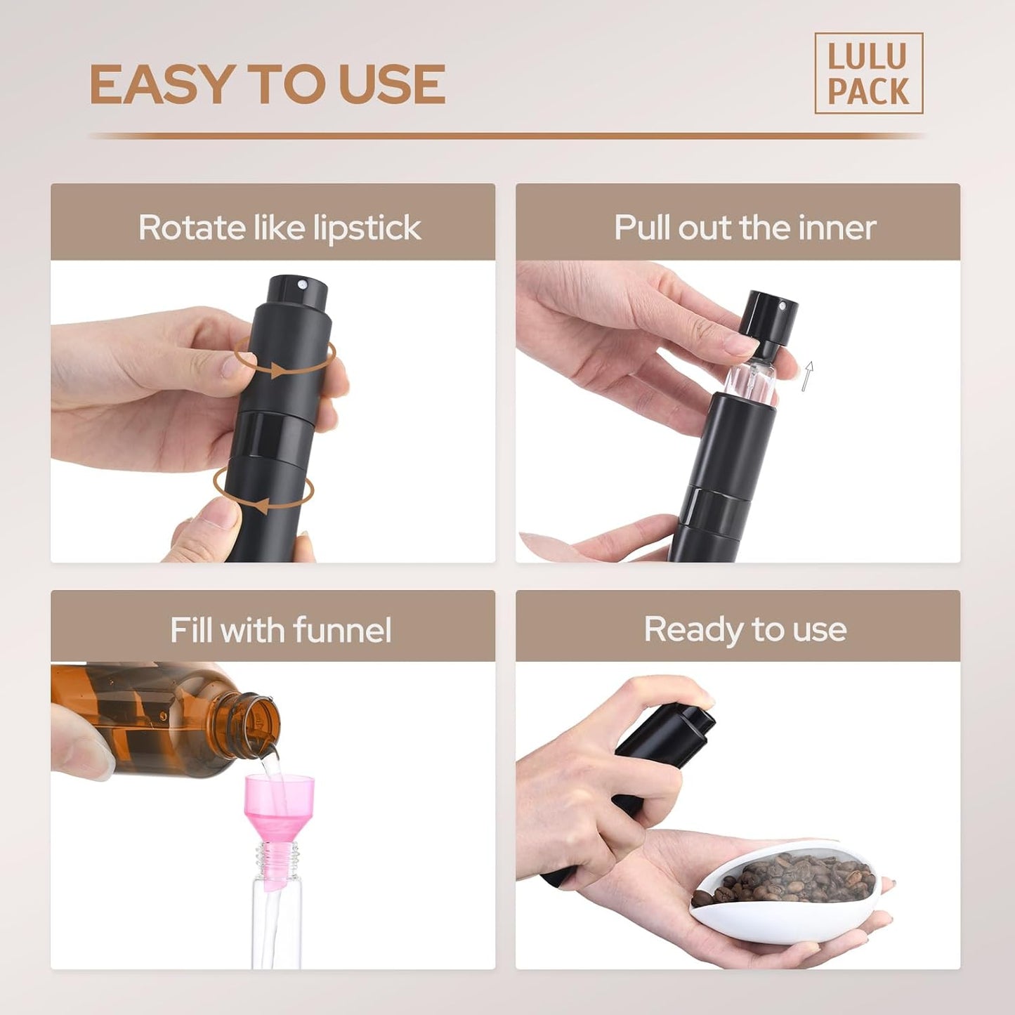 Coffee Bean Dosing Cup with 20ML Spray Bottle - Lulupack