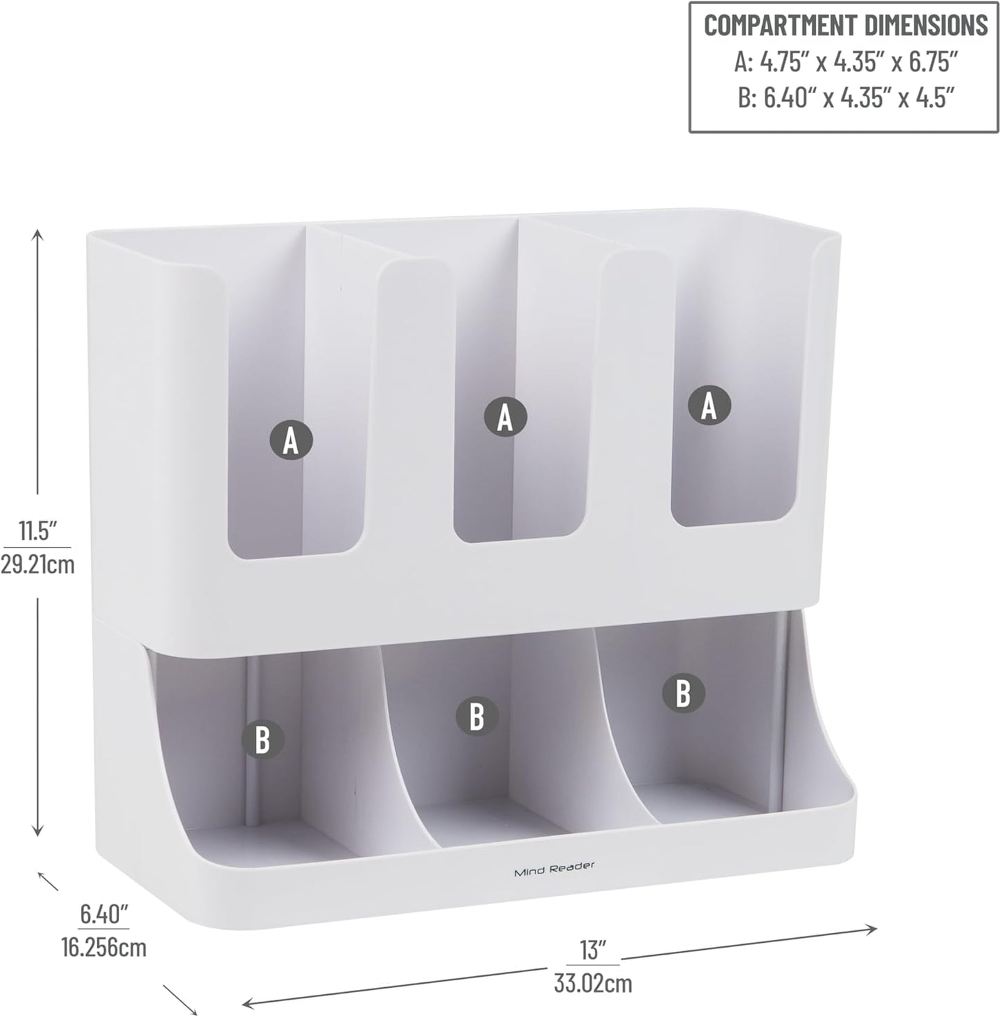 6 Compartment condiment and storage organizer - Mind Reader